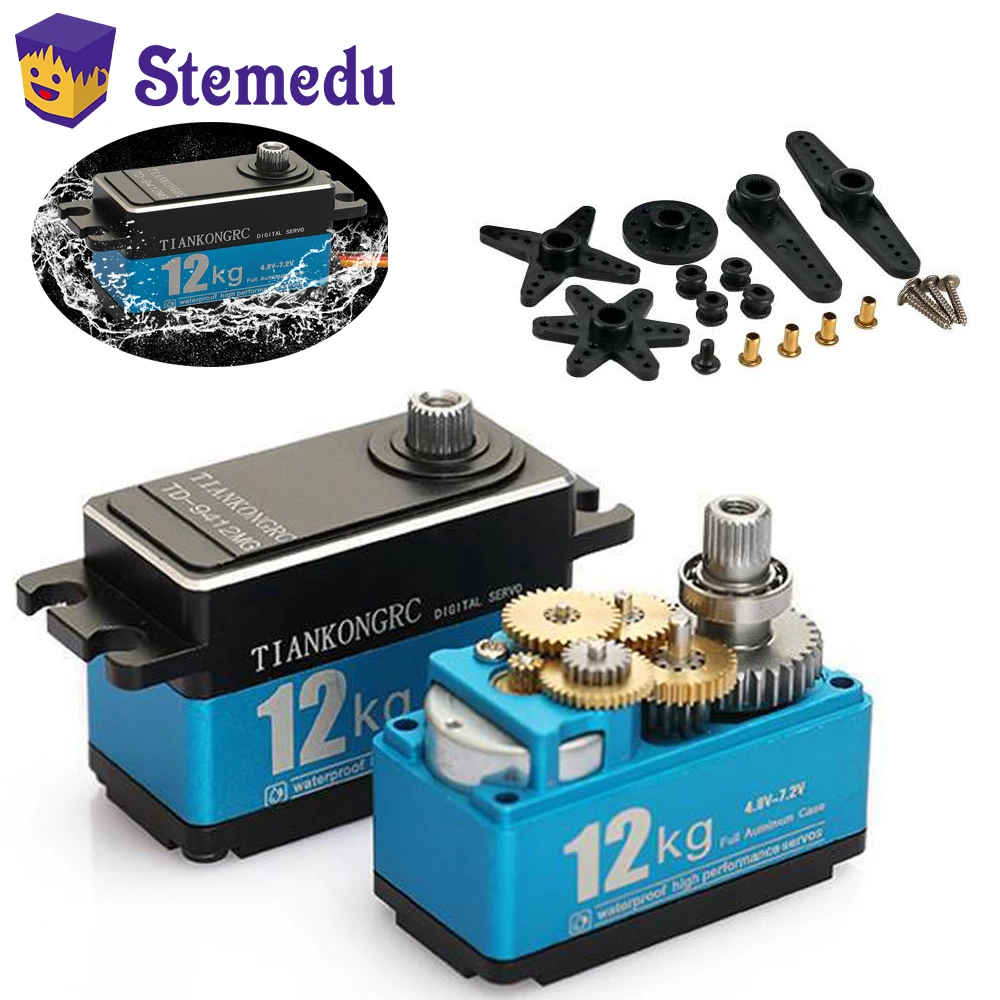 Servo Motor Cnc - มอเตอร์แปรงถ่านเซอร์โวระบบดิจิทัล TD-9412MG แรงบิดสูง12กก. มอเตอร์แบบสั้น180/270/360องศาสำหรับหุ่นยนต์1:10 1:8 mobil