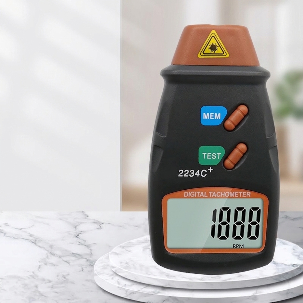 Industrial Laser Tachometer - เครื่องวัดความเร็วรอบด้วยเลเซอร์ดิจิตอลแบบไม่สัมผัส เครื่องวัดความเร็วแบบมือถือ เครื่องมือระดับมืออาชีพสำหรับการวัดความแม่นยำในการหมุนของเครื่องยนต์อุตสาหกรรม