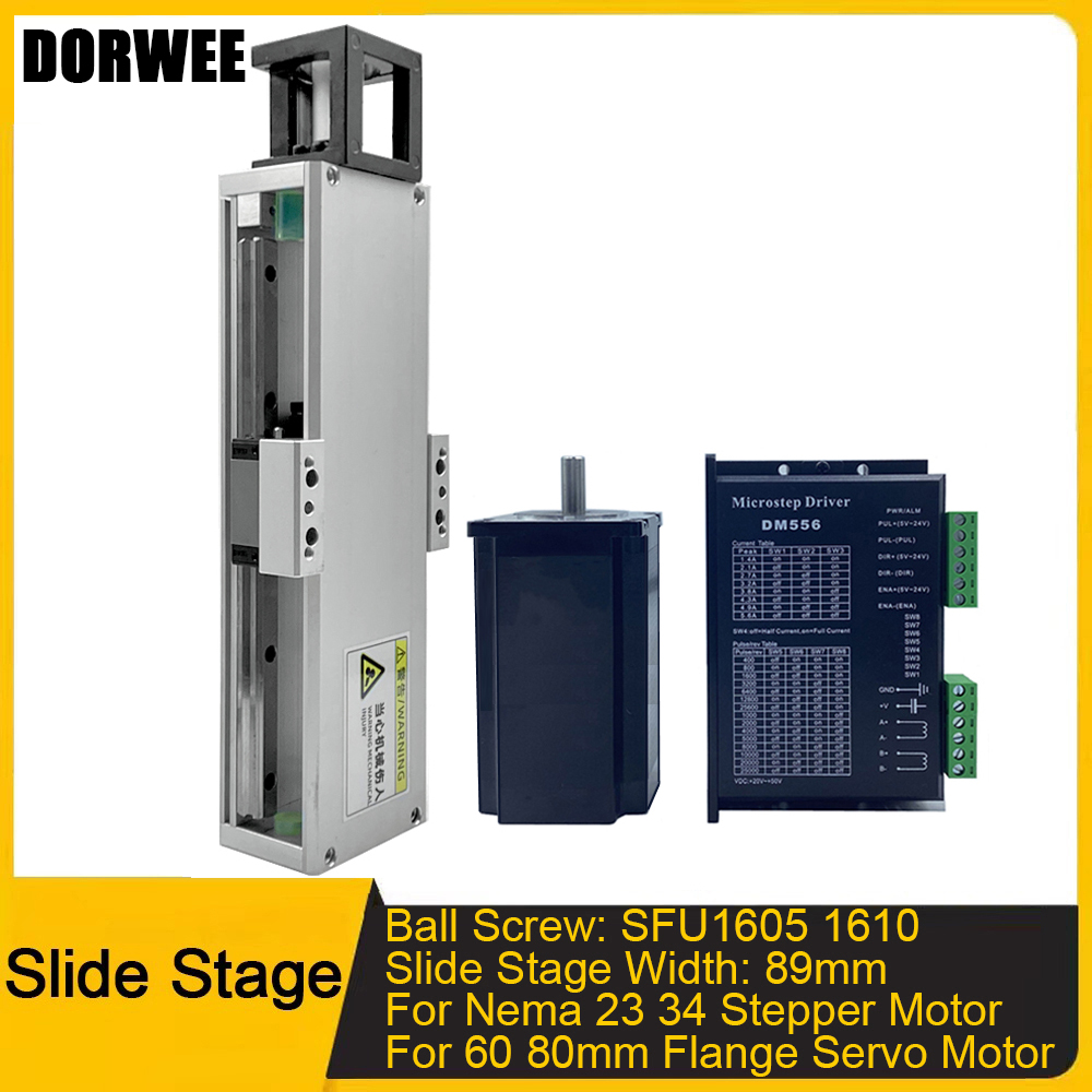 Servo Motor Cnc - โต๊ะเลื่อนแบบกึ่งปิด SFU1605 1610 2 ชิ้น รางเลื่อนแบบเส้นตรง
