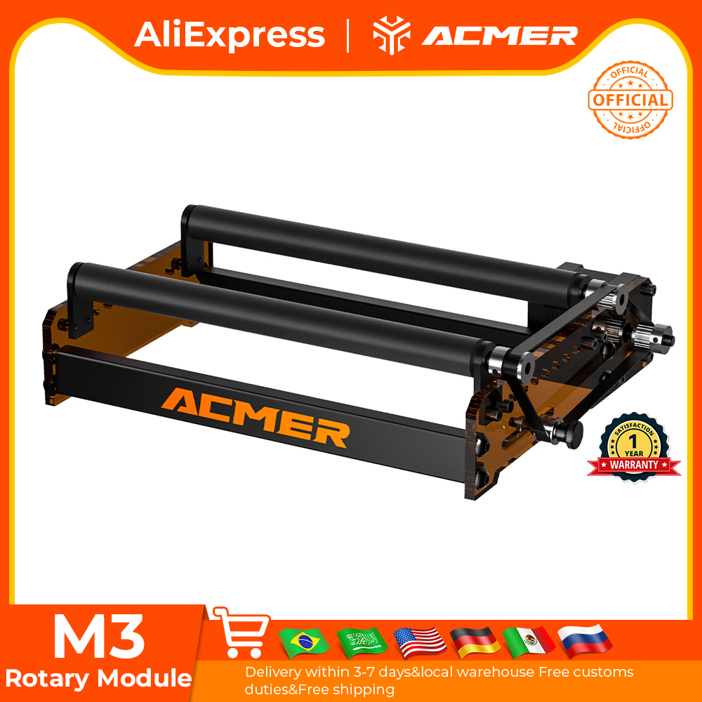 Industrial Laser Cutting - ACMER M3 เลเซอร์โรตารีลูกกลิ้ง 360 ° ลูกกลิ้งโรตารีแกน