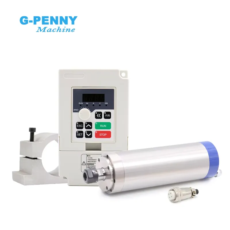 Cnc Spindle Motor - ชุดมอเตอร์แกนหมุนระบายความร้อนด้วยน้ำ G-PENNY 110v/220v 1.5kw ER16 D65