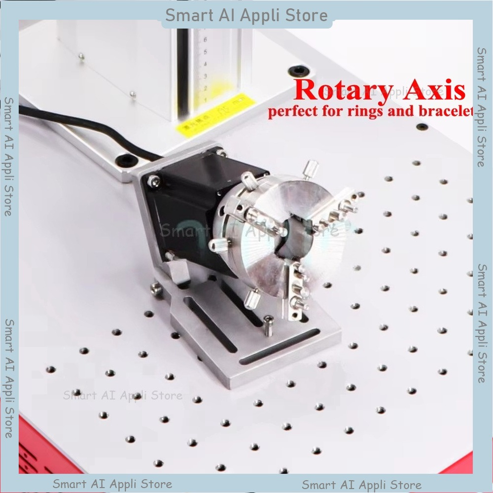 Rotary Axis Laser Engraver - เครื่องเลเซอร์มาร์กกิ้ง D69 พร้อมอุปกรณ์ล็อคอัตโนมัติแบบหมุน หัวจับแกนหมุนสำหรับสลักเครื่องประดับกำไลข้อมือ