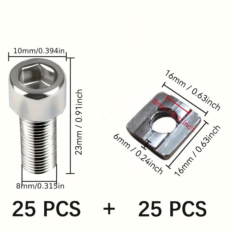 ชุดน็อตเหล็ก M8 T-Slot จำนวน 2 - Aluminum T-Slot Profile บทวิจารณ์และราคา