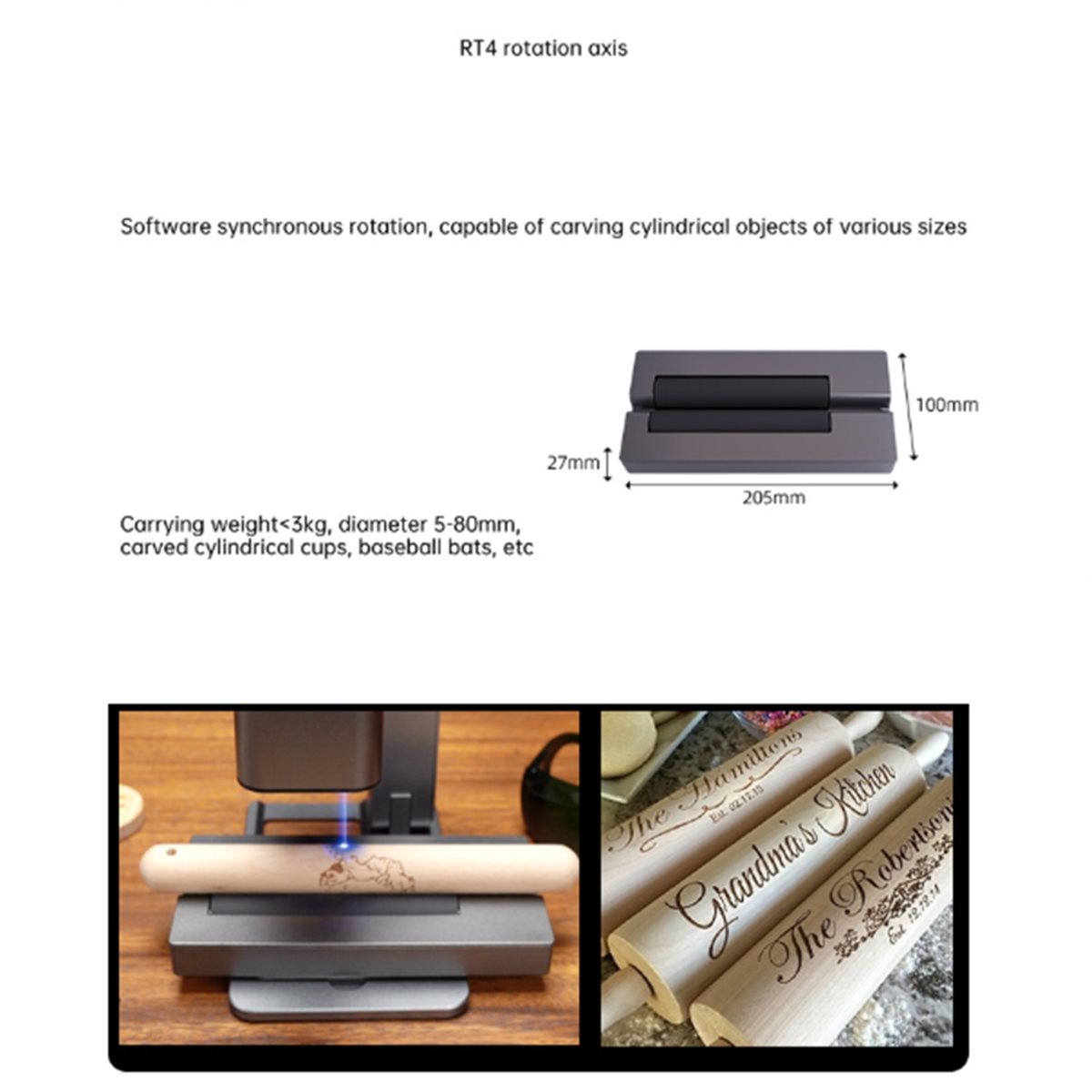 R4 โรตารี่สำหรับ MR.CARVE C1 5 - Rotary Axis Laser Engraver บทวิจารณ์และราคา