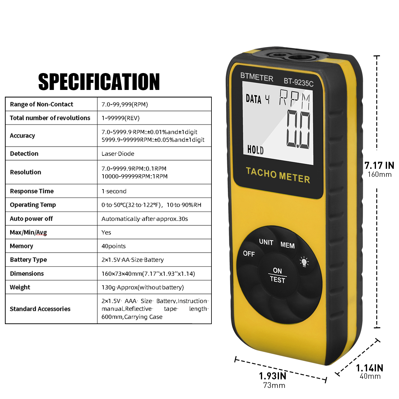 เครื่องวัดความเร็วรอบแบบดิจิตอ - Industrial Laser Tachometer บทวิจารณ์และราคา