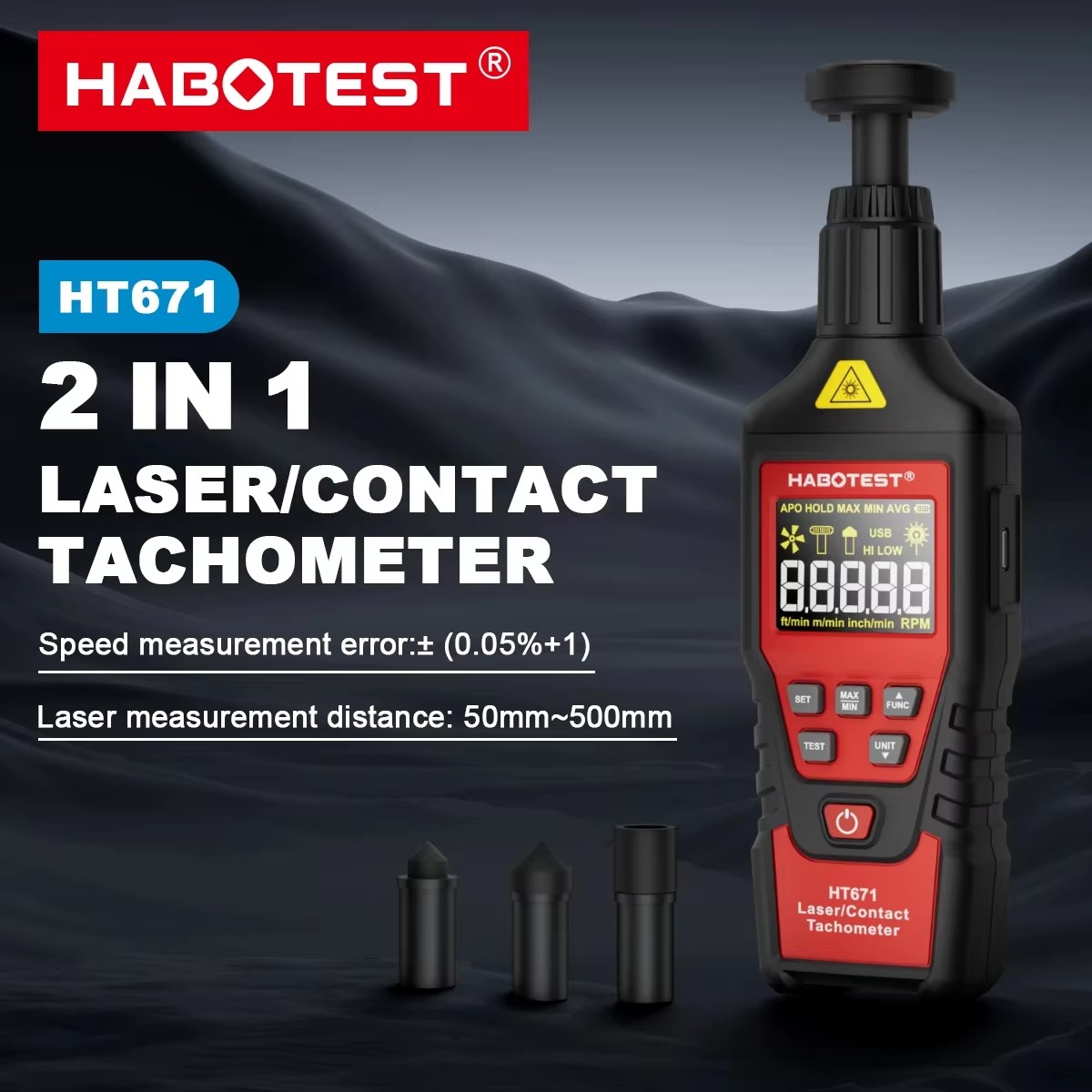 HABOTEST HT671 เครื่องวัดความเ - Industrial Laser Tachometer บทวิจารณ์และราคา