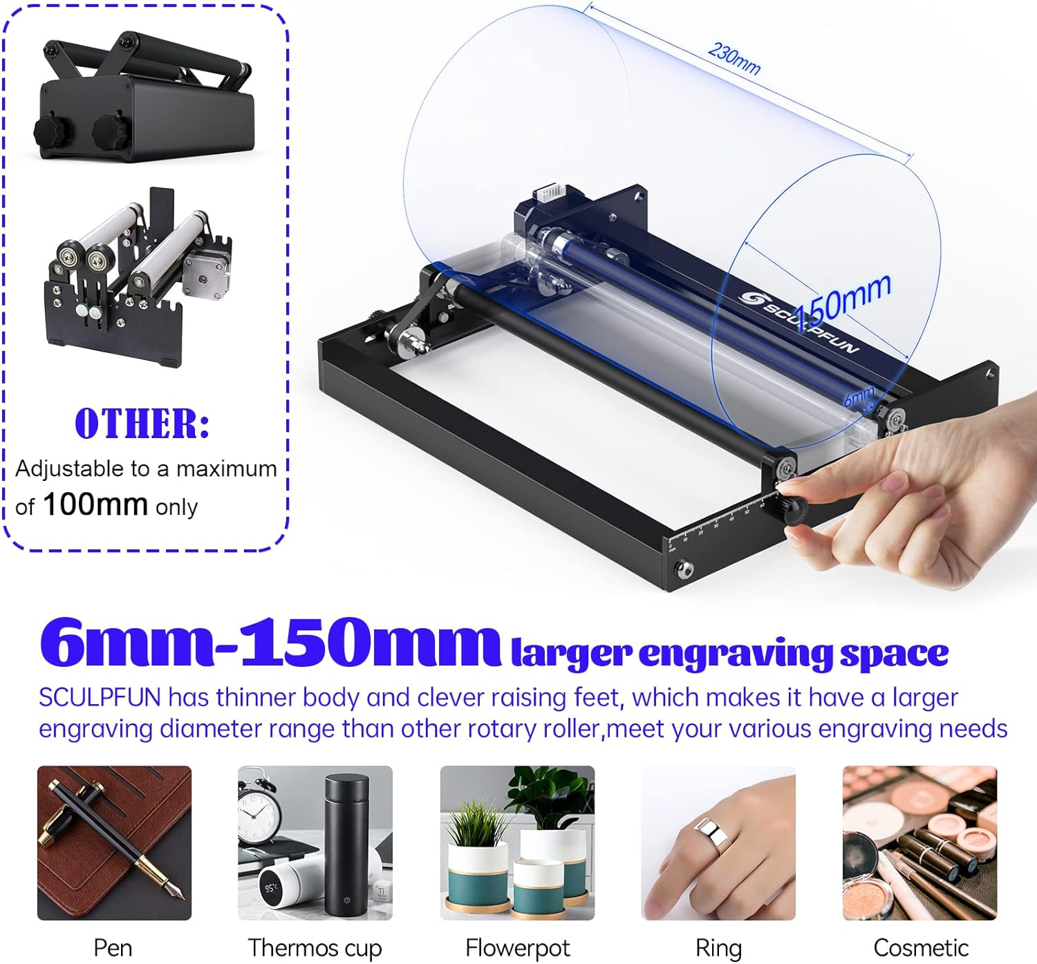 SCULPFUN Laser Rotary Roller เ - Rotary Axis Laser Engraver บทวิจารณ์และราคา
