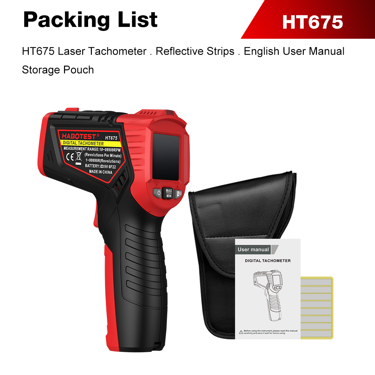 HABOTEST HT675 เครื่องวัดความเ - Industrial Laser Tachometer บทวิจารณ์และราคา