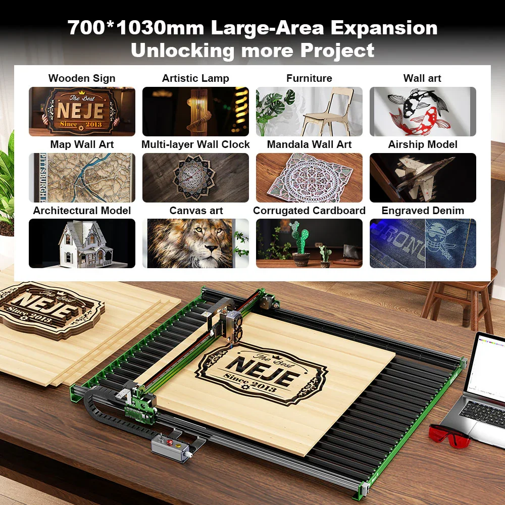 เครื่องแกะสลัก NEJE Max 4 V2 E - Industrial Laser Engraver For Wood บทวิจารณ์และราคา