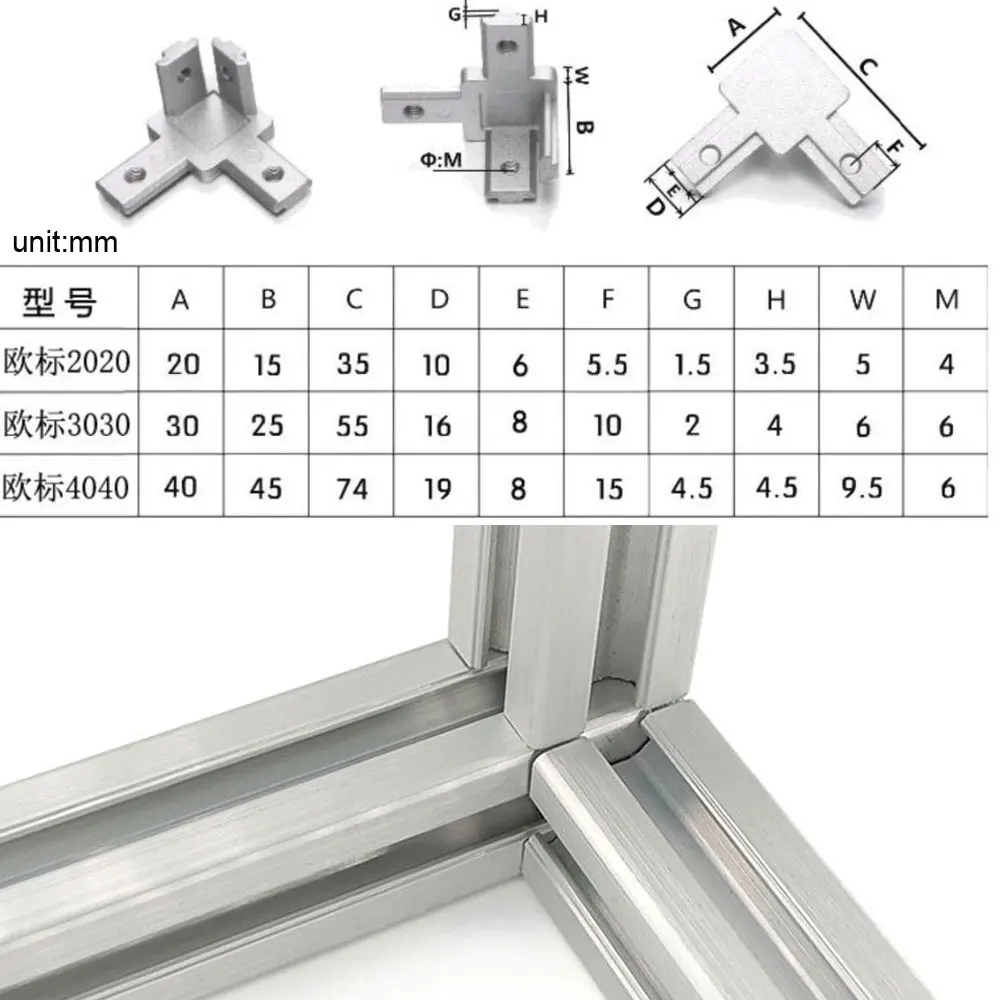10 ชิ้น ตัวเชื่อมมุม 3 ทาง EU  - Aluminum T-Slot Profile บทวิจารณ์และราคา