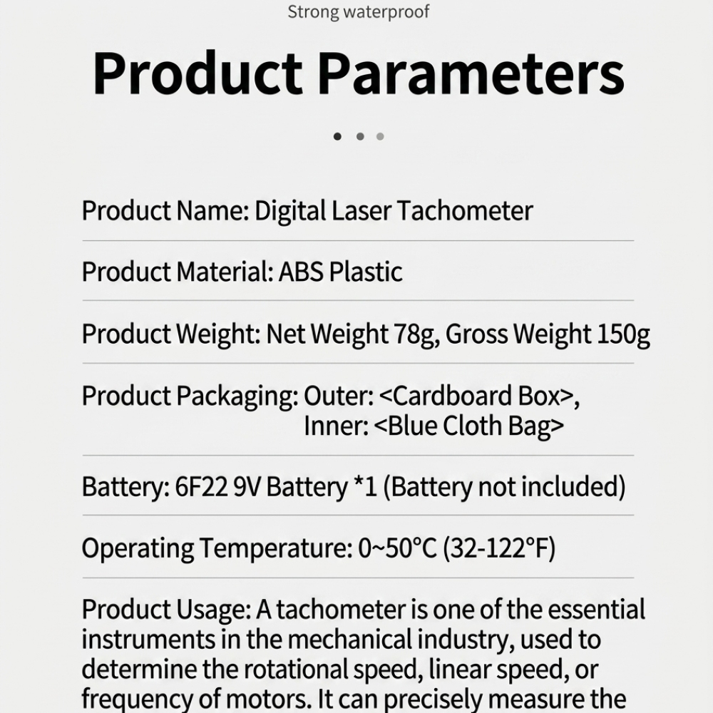 เครื่องวัดความเร็วแบบดิจิตอลแบ - Industrial Laser Tachometer บทวิจารณ์และราคา