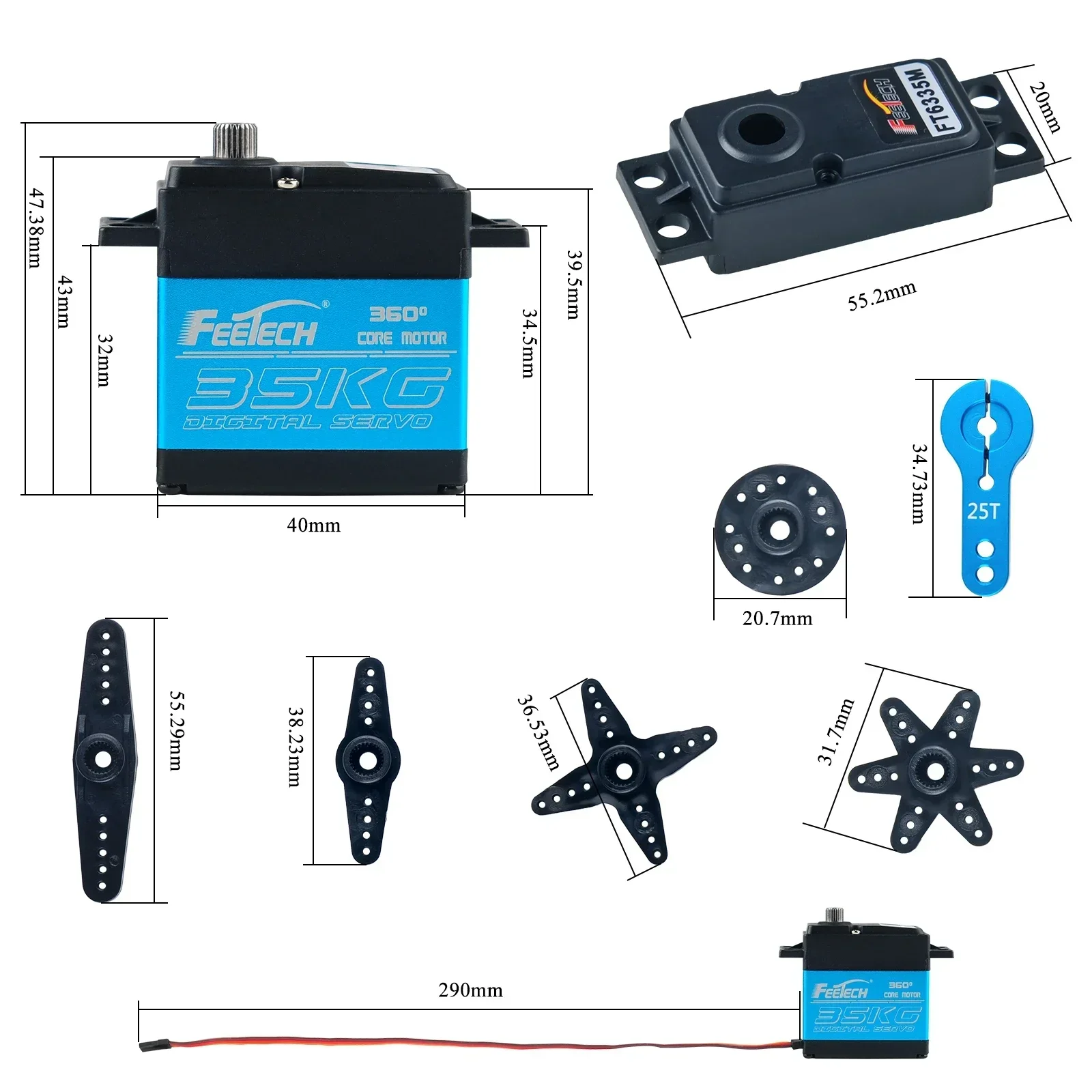 Feetech FT6335M ดิจิตอล RC เซอ - Servo Motor Cnc บทวิจารณ์และราคา