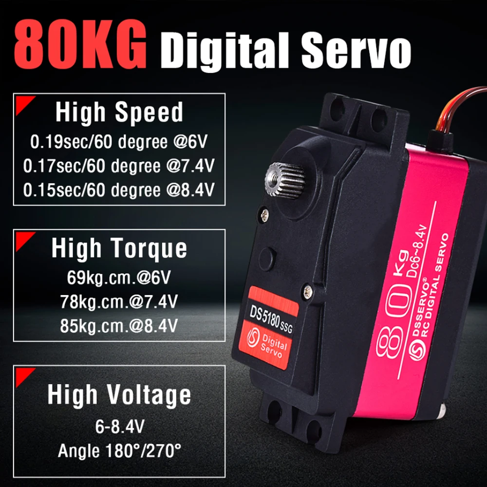Dsservo กันน้ํา DS5180 80KG แร - Servo Motor Cnc บทวิจารณ์และราคา