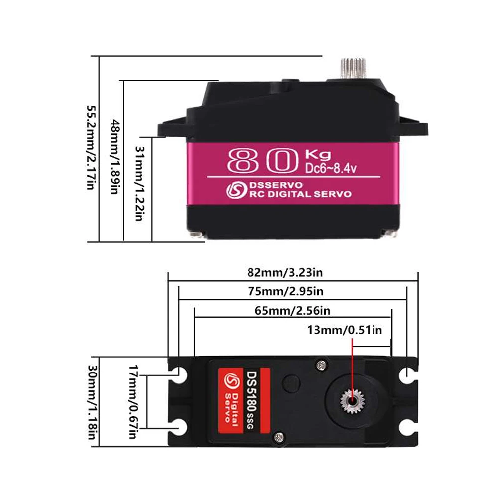 Dsservo กันน้ํา DS5180 80KG แร - Servo Motor Cnc บทวิจารณ์และราคา